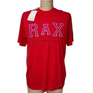 NEW Redemption Athletix RAX Logo Mens Size Small Red Basic T Shirt Made in Italy